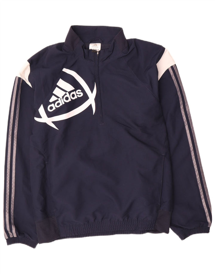 Adidas Herren-Trainingsanzug mit grafischem Oberteil, mittelgroß, Marineblau, Farbblock