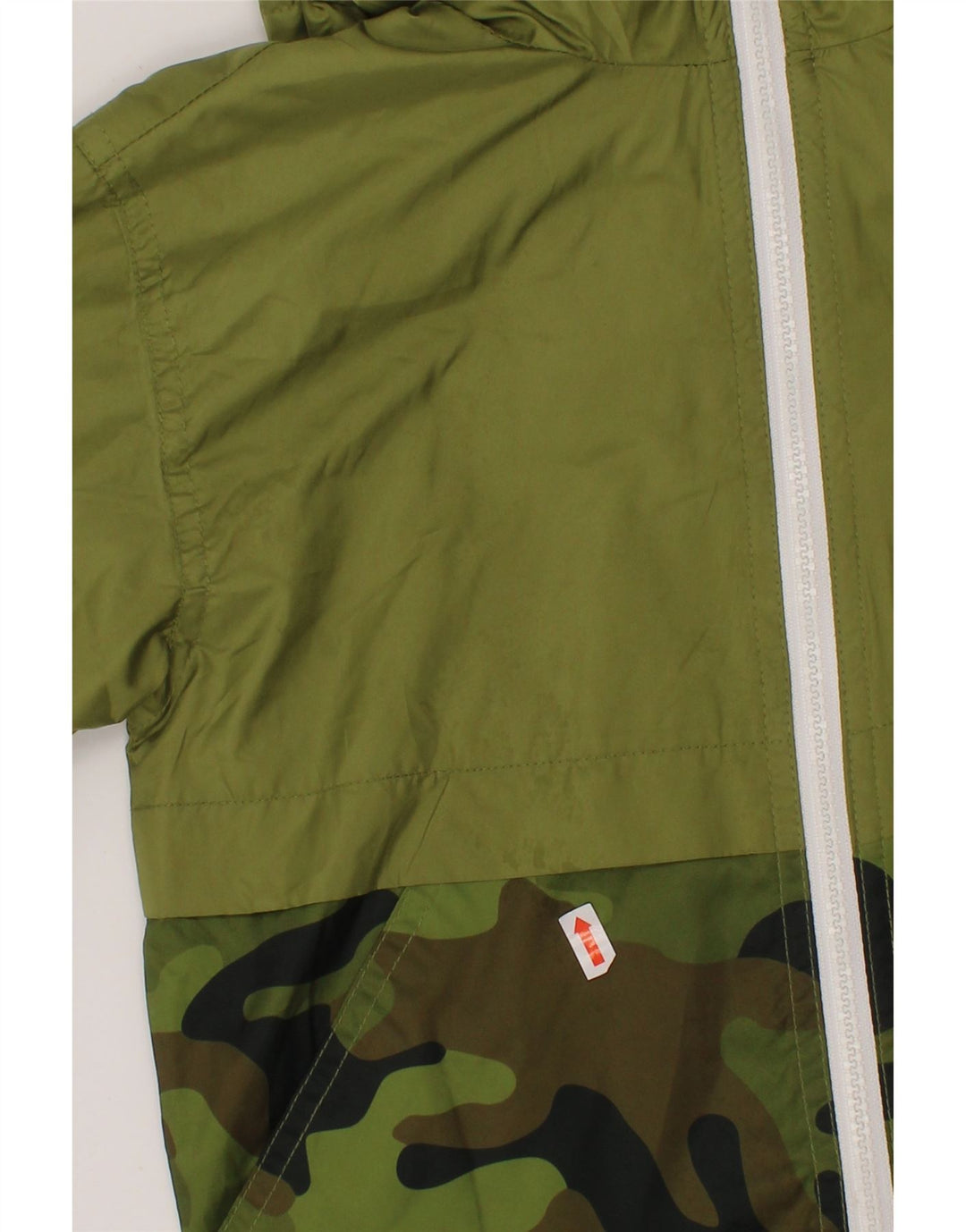 MICHAEL KORS Boys Hooded Rain Jacket 5-6 Years Green Camouflage Polyester