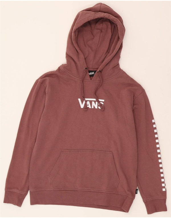 Vans Damen Graphic Loose Fit Hoodie Pullover UK 6 XS Braune Baumwolle