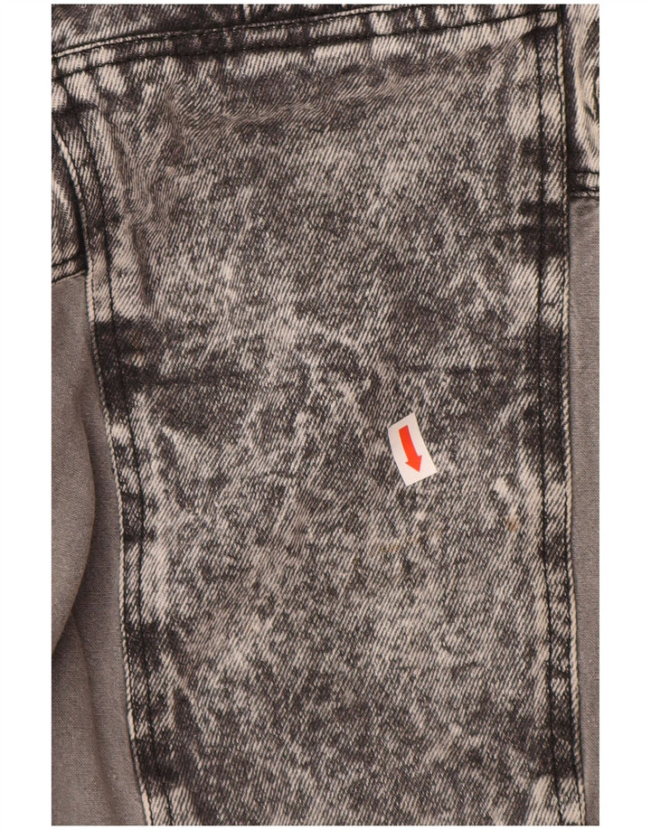 VINTAGE Damen Pullover Jeansjacke UK 20 2XL Graue Baumwolle