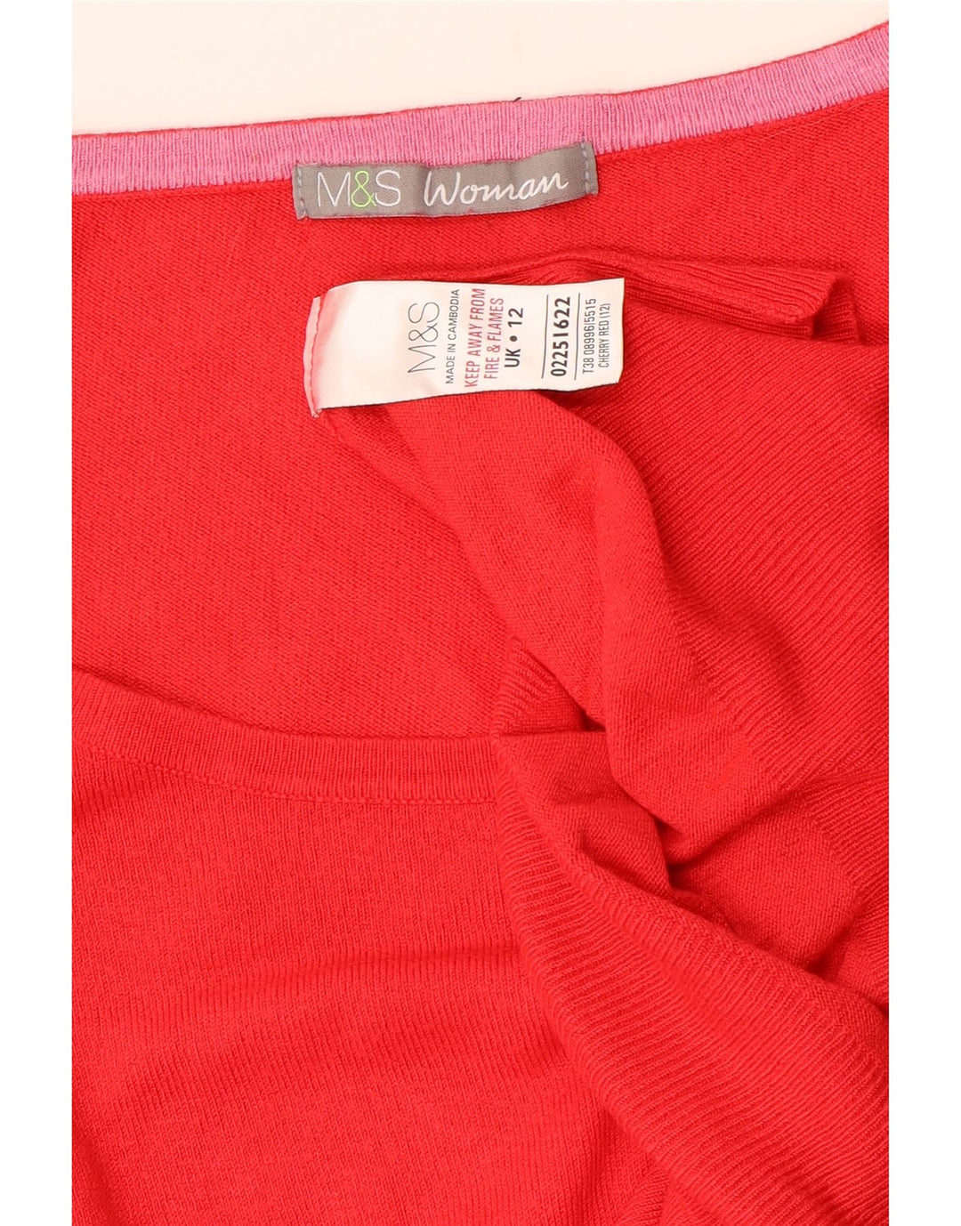 MARKS & SPENCER Damen Pullover mit U-Boot-Ausschnitt, UK 12, Mittelrot
