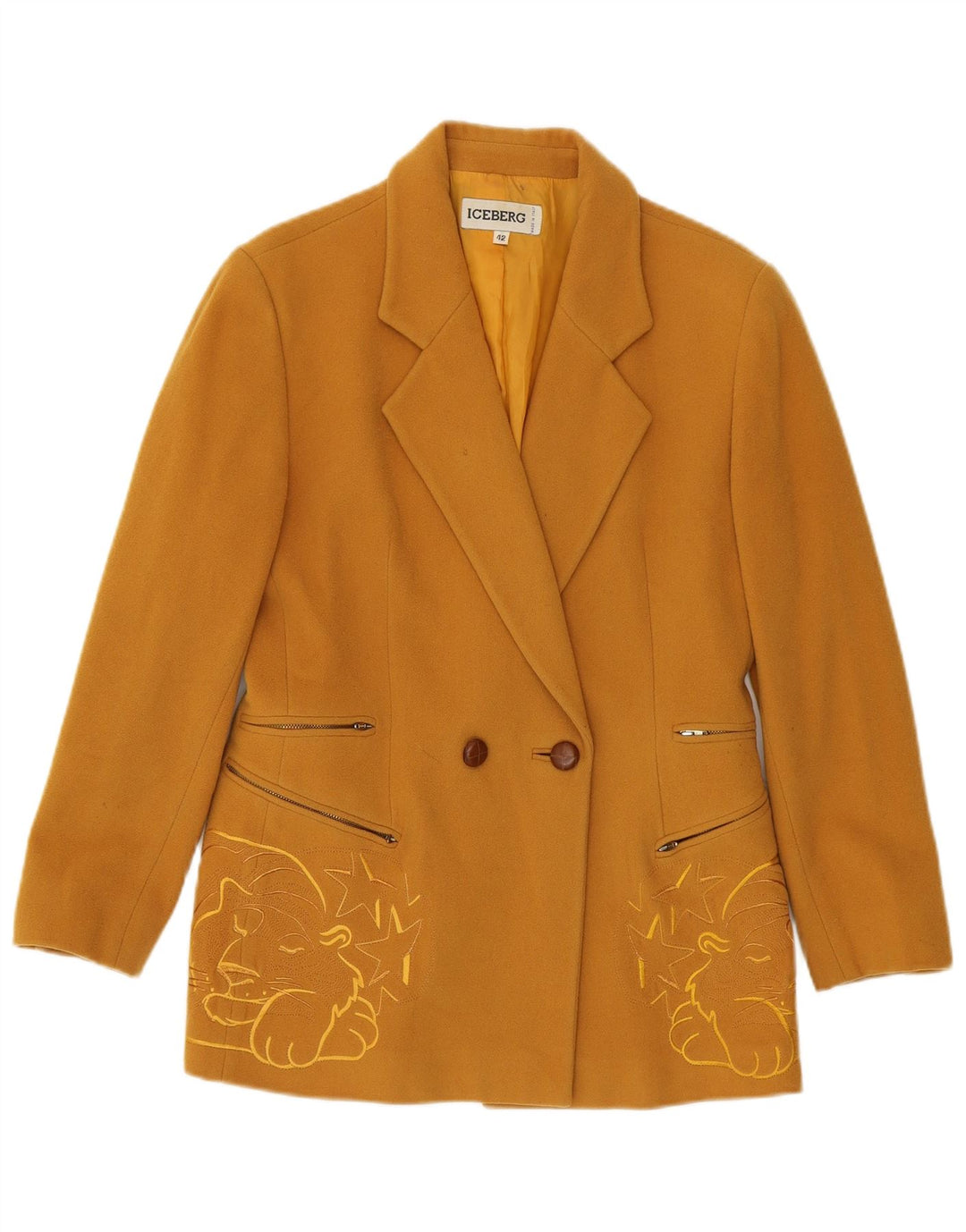 Iceberg Damen Blazer Jacke IT 42 Mittelgelber Animal-Print