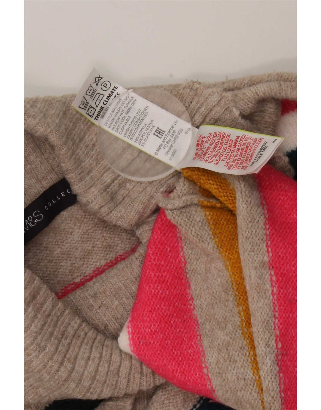 Marks & Spencer Damen-Pullover mit Rollkragen, Gr. 18, XL, mehrfarbig