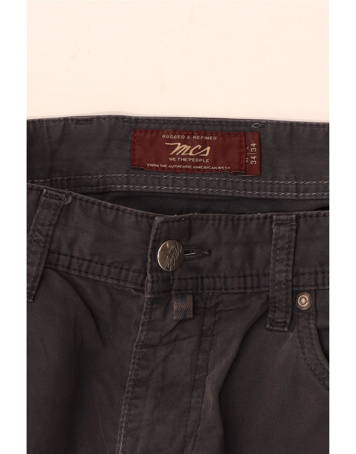 Marlboro Classics Herren-Freizeithose in normaler Slim-Passform, W34, L34, Grau