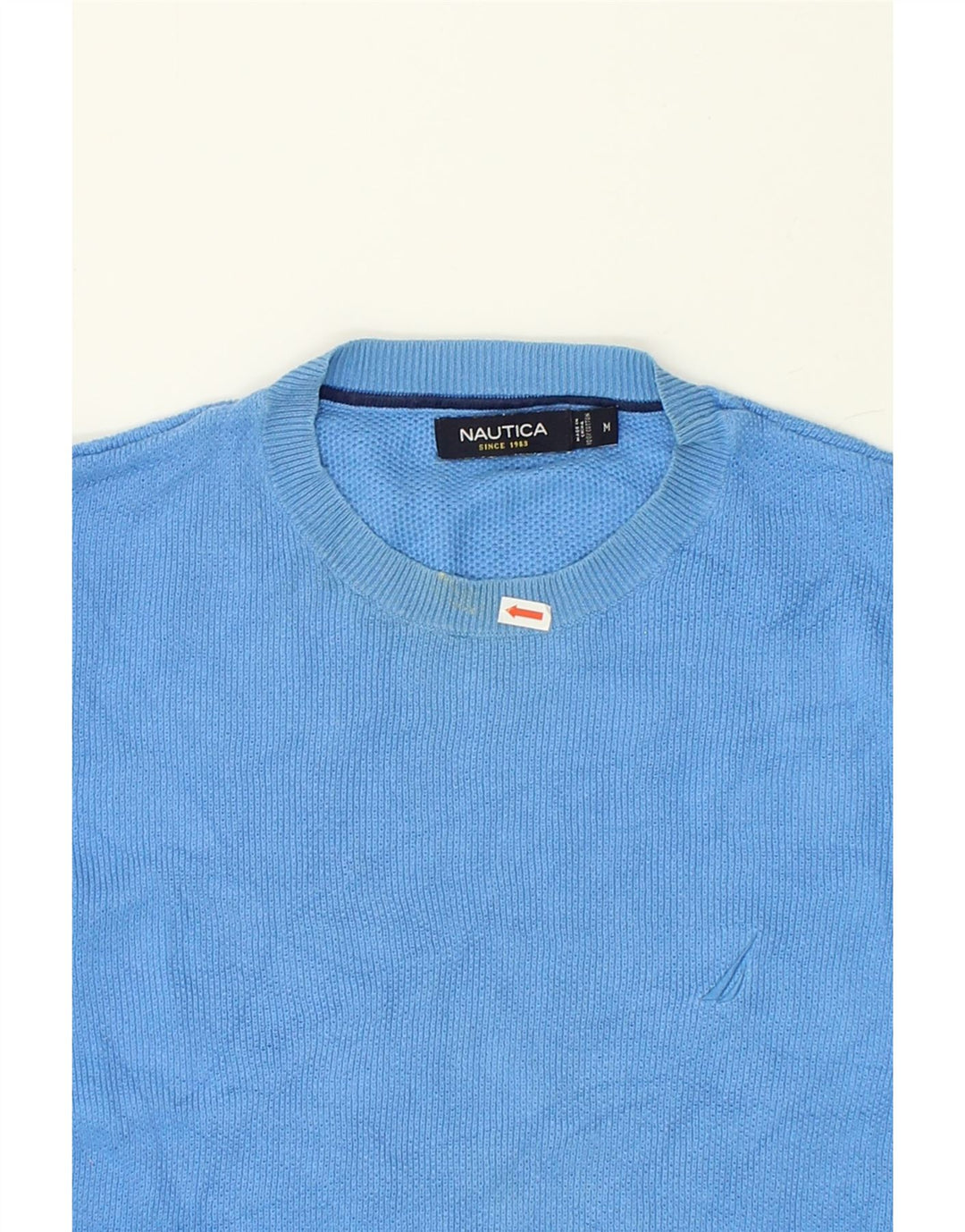 NAUTICA Mens Crew Neck Jumper Sweater Medium Blue Cotton | Vintage Nautica | Thrift | Second-Hand Nautica | Used Clothing | Messina Hembry 