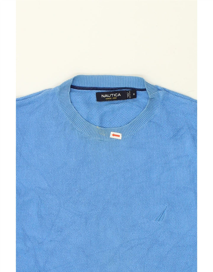 NAUTICA Mens Crew Neck Jumper Sweater Medium Blue Cotton | Vintage Nautica | Thrift | Second-Hand Nautica | Used Clothing | Messina Hembry 