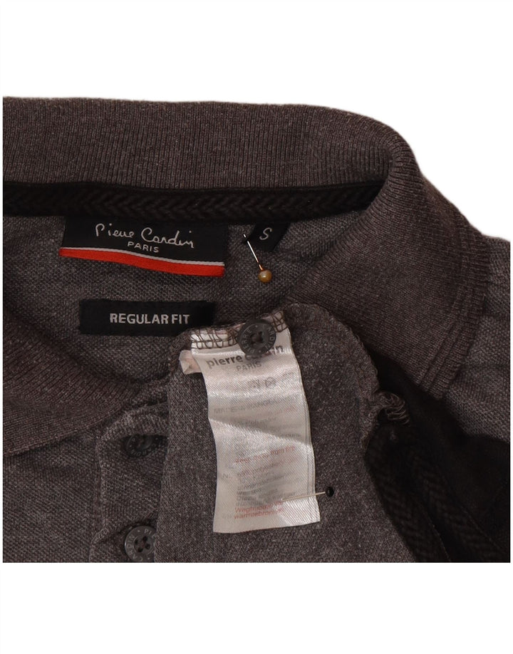 Pierre Cardin Herren-Poloshirt mit normaler Passform, kleines graues Farbblock-Polyester