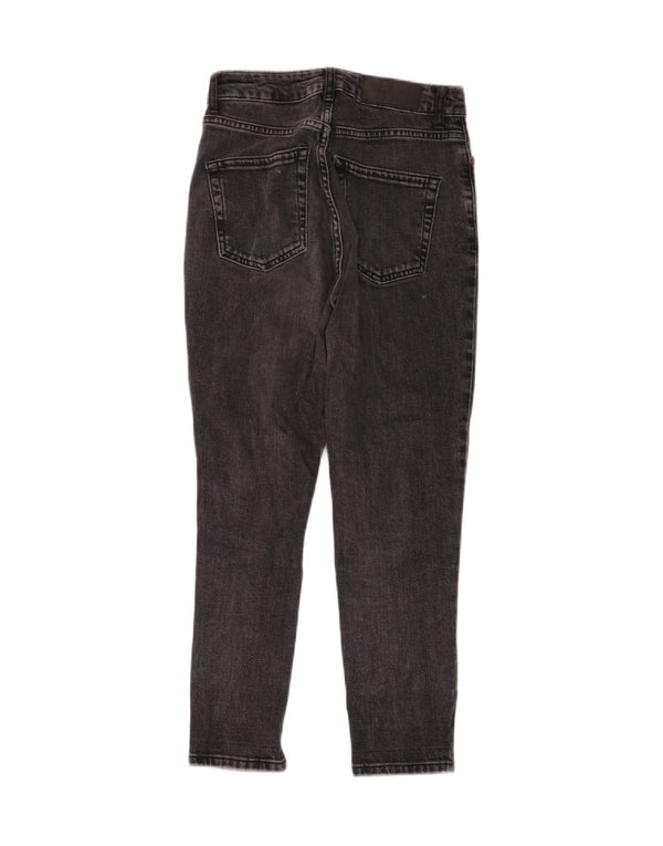 Topshop Damen Mom Skinny Jeans W26 L25 Graue Baumwolle