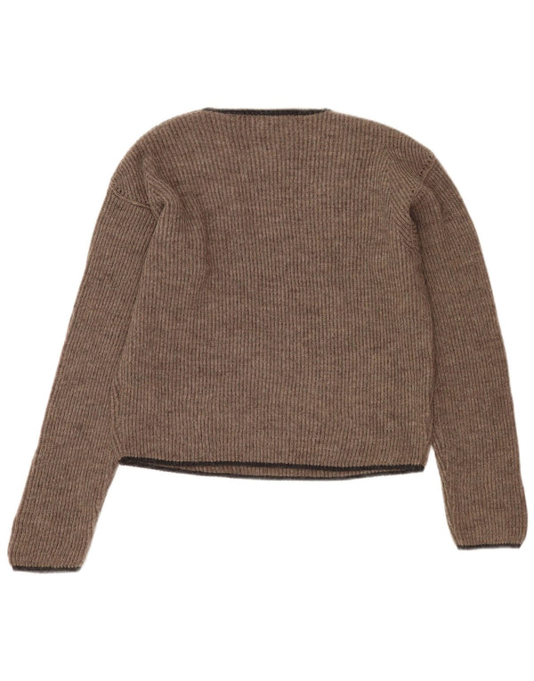 Marlboro Classics Damen Crop Pullover mit V-Ausschnitt UK 18 XL Grau Acryl