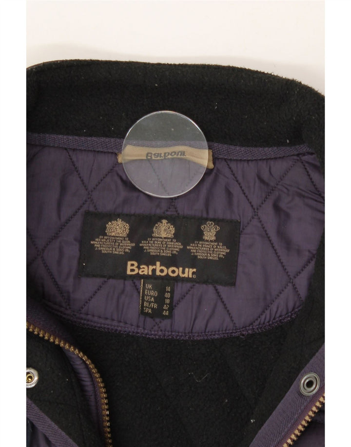BARBOUR Womens Quilted Jacket UK 14 Large Purple Vintage Barbour and Second-Hand Barbour from Messina Hembry 