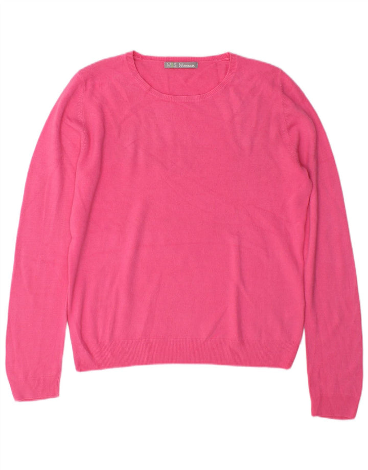 Marks & Spencer Damen-Pullover mit Rundhalsausschnitt, Gr. 12, Mittelrosa