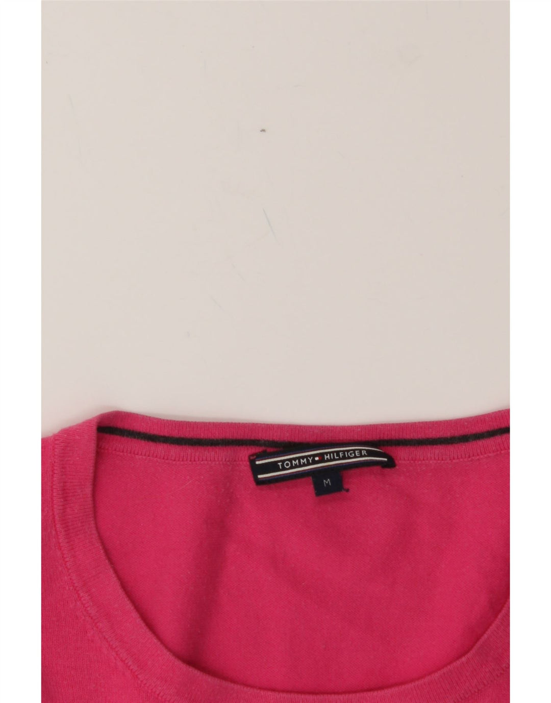 TOMMY HILFIGER Womens Crew Neck Jumper Sweater UK 12 Medium Pink Vintage Tommy Hilfiger and Second-Hand Tommy Hilfiger from Messina Hembry 