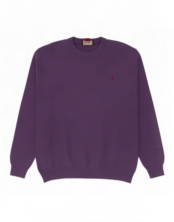 Marlboro Classics Herren-Pullover mit Rundhalsausschnitt, 3XL, lila Wolle