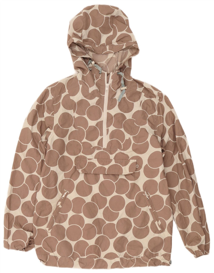Boden Damen Kapuzenpullover Regenjacke UK 12 Mittelbraun Geometrisch