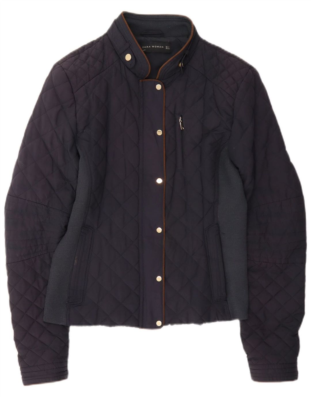 Zara Damen Steppjacke UK 10 Small Marineblau