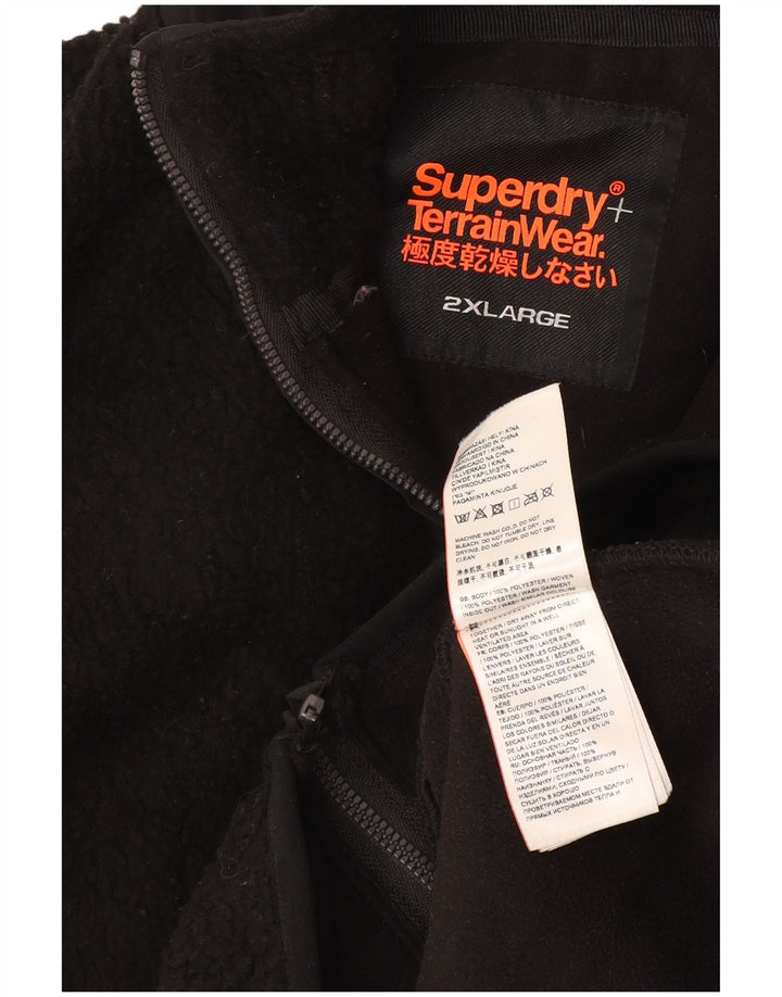Superdry Herren Fleecejacke UK 44 2XL Schwarz Polyester