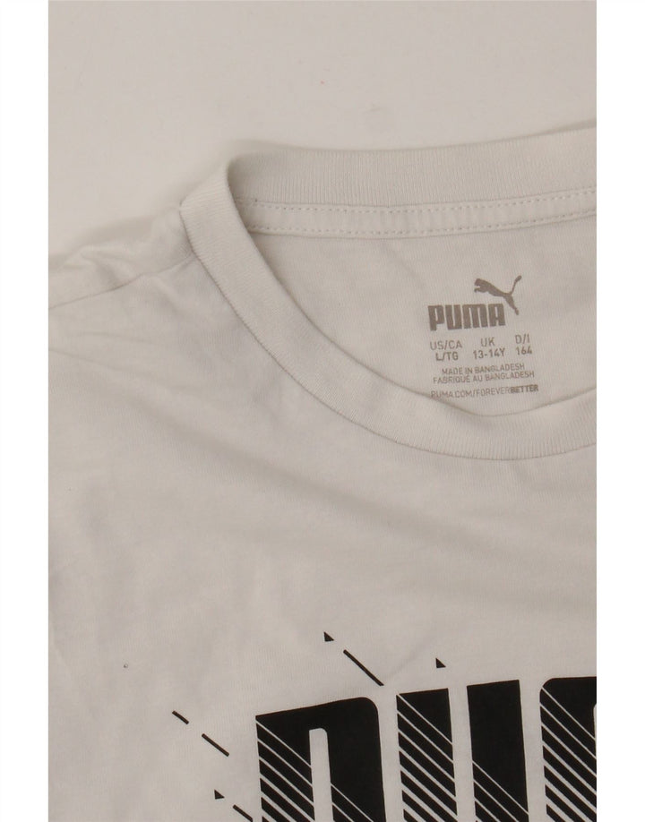 Puma Jungen Graphic T-Shirt Top 13-14 Jahre Weiß