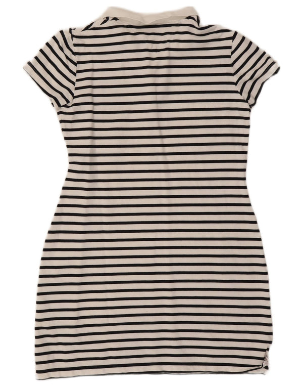 Tommy Hilfiger Damen Polokleid UK 18 XL weiß gestreift aus Baumwolle
