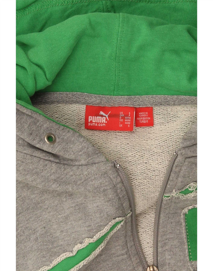 Puma Herren Graphic Ärmelloser Kapuzenpullover mit Reißverschluss, Größe S, Grau