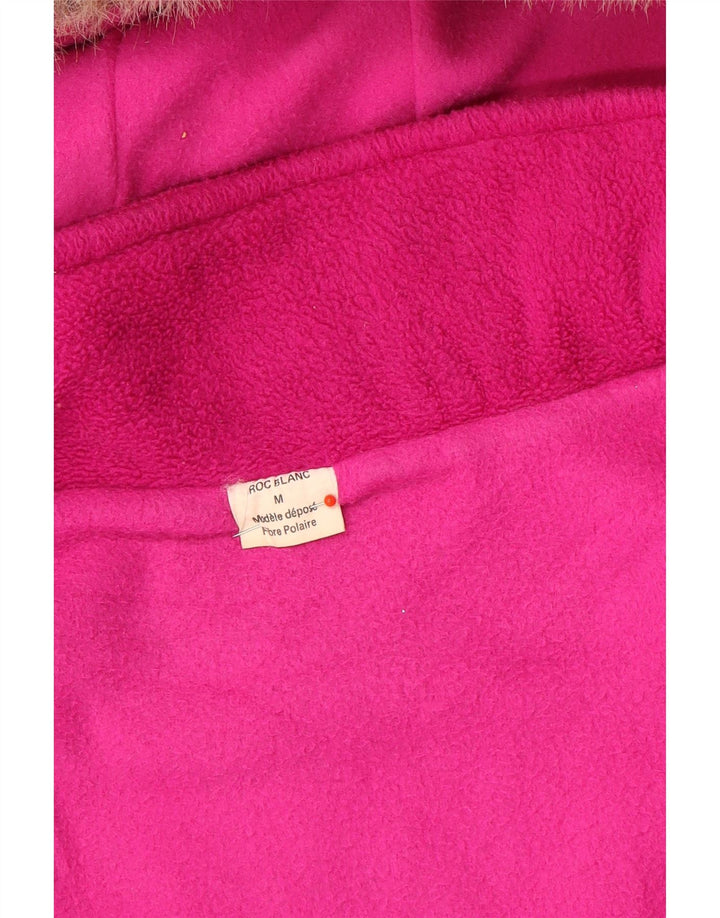 Vintage Damen Übergroße Kapuzen-Windbreakerjacke UK 14 Mittelrosa