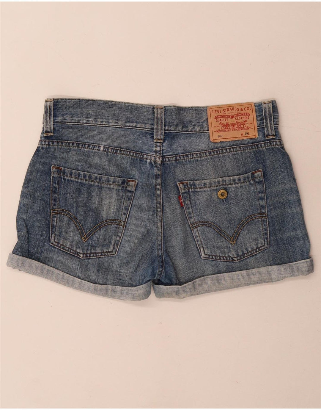 Levi's Damen 607 Jeansshorts W29 mittelblaue Baumwolle