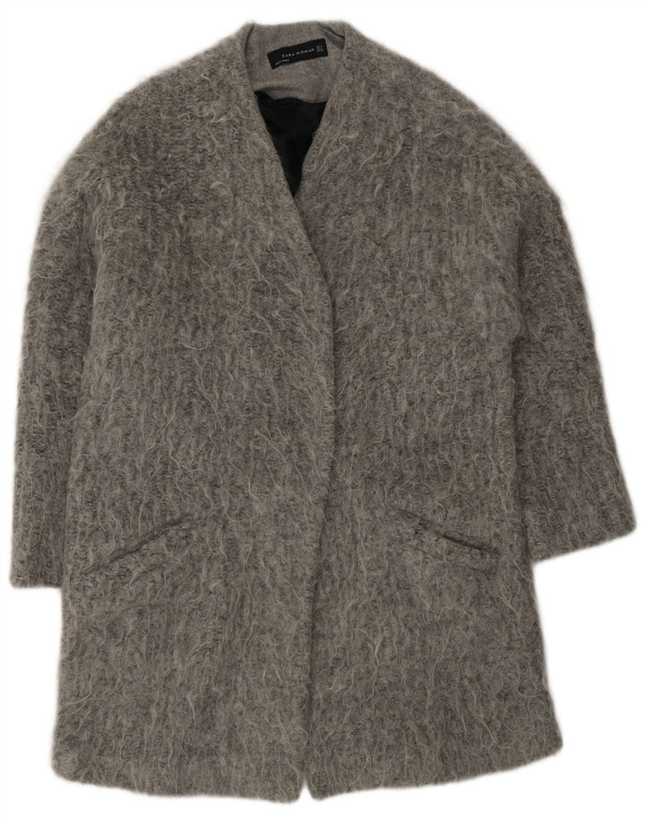 Zara Womens Open Overcoat UK 14 Mittelgrau