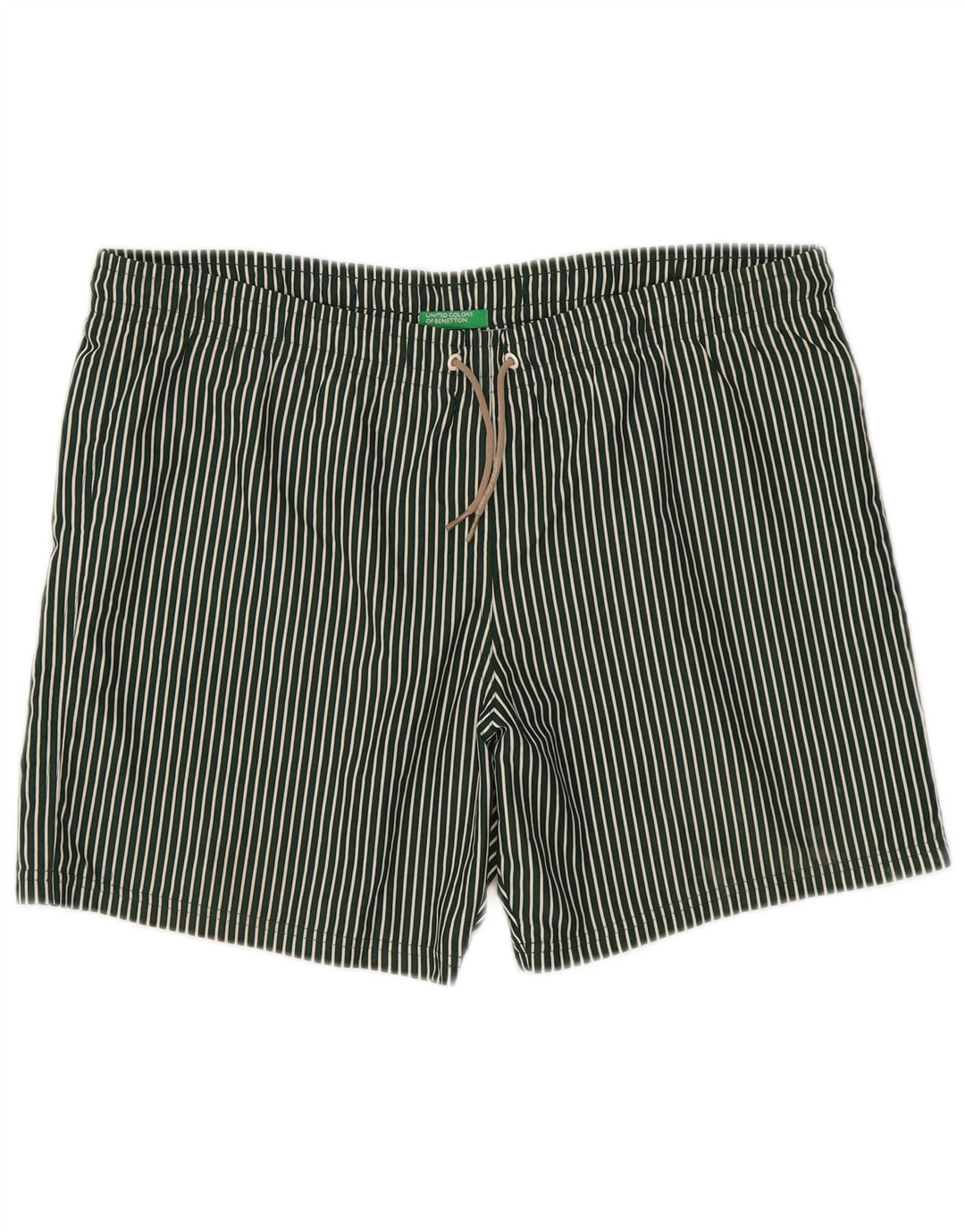 Benetton Herren-Badeshorts, groß, grün gestreift
