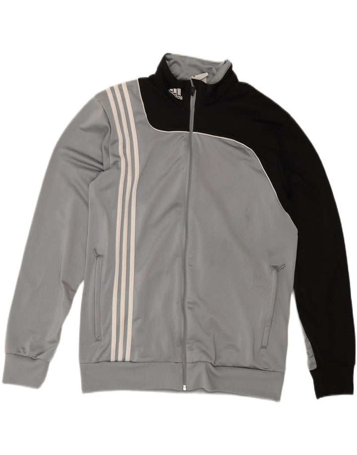 ADIDAS Mens Tracksuit Top Jacket UK 42/44 Large Grey Colourblock Polyester Vintage Adidas and Second-Hand Adidas from Messina Hembry 