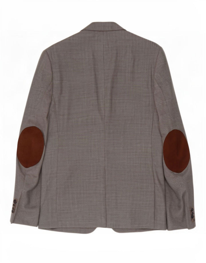 Zara Herren-Blazer mit 2 Knöpfen, EU 50, mittelgraues Polyester