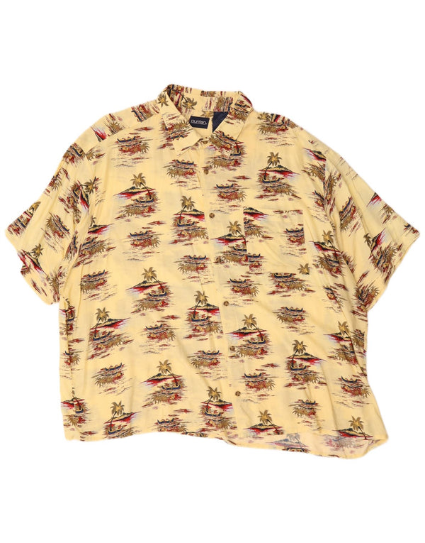 Puritan Herren Hawaii-Kurzarmhemd 3XL gelbe Viskose
