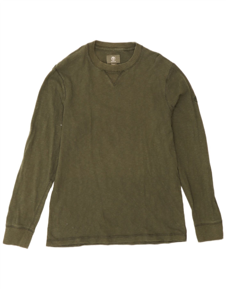 Timberland Herren-Oberteil, langärmelig, klein, grüne Baumwolle