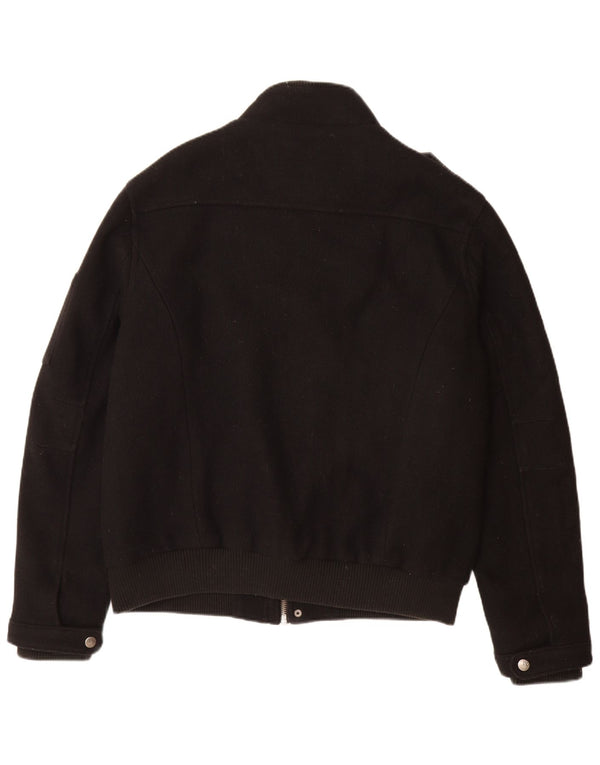 ANGELO LITRICO Herren Militär Bomberjacke UK 42 XL Schwarze Wolle