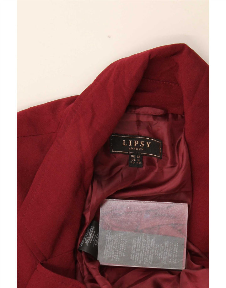 Lipsy Offene Damen-Blazerjacke, UK 12, mittleres Burgunderrot, Polyester