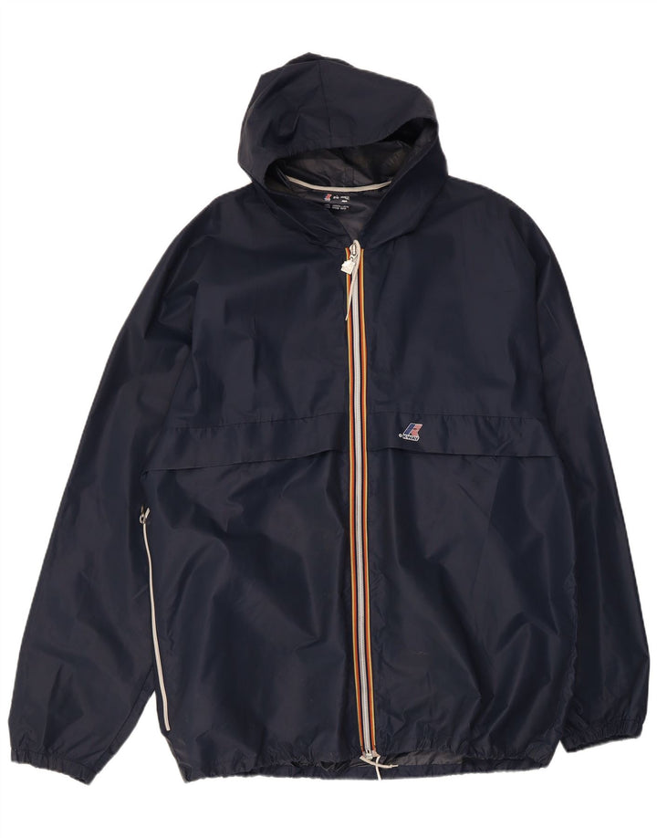 K-Way Herren-Regenjacke mit Kapuze, UK 40, Größe L, Marineblau