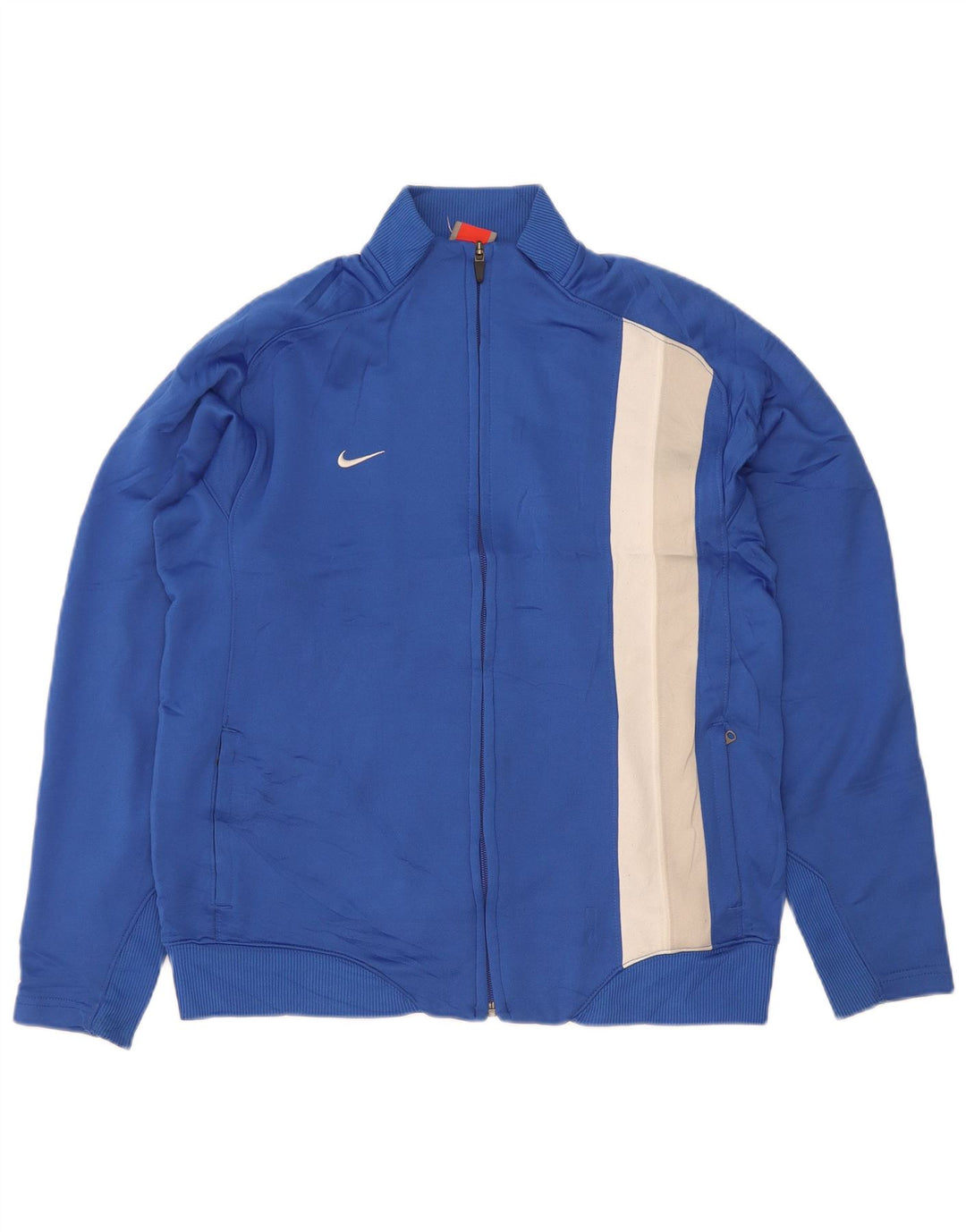 Nike Damen-Trainingsanzug-Oberteiljacke UK 18 XL Blaues Colourblock-Polyester
