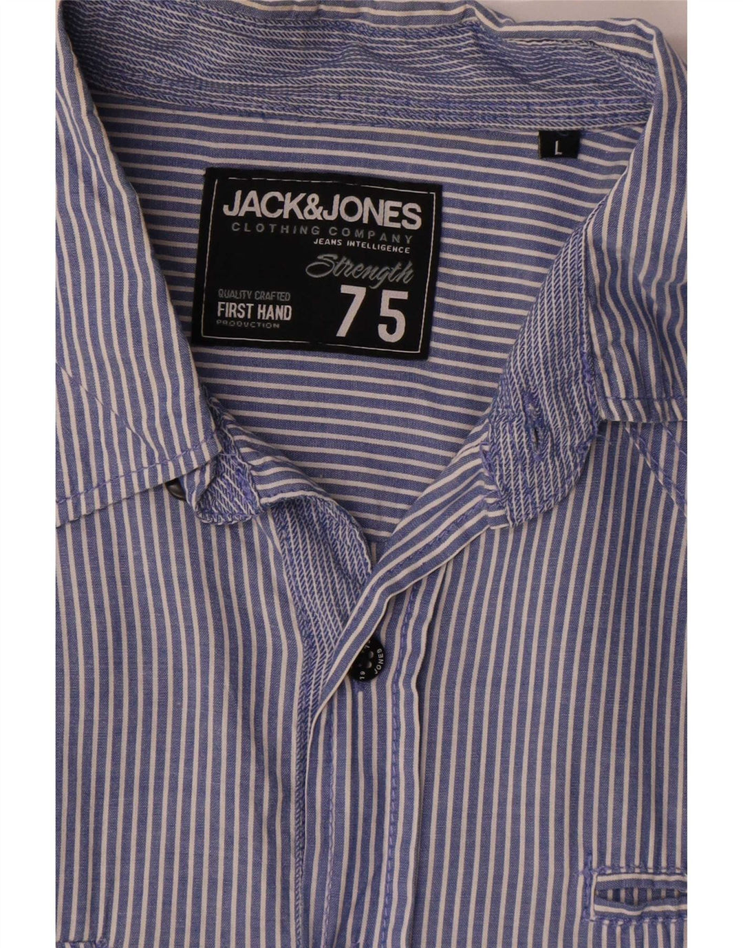 Jack & Jones Herren-Kurzarmhemd, groß, blau, Nadelstreifen