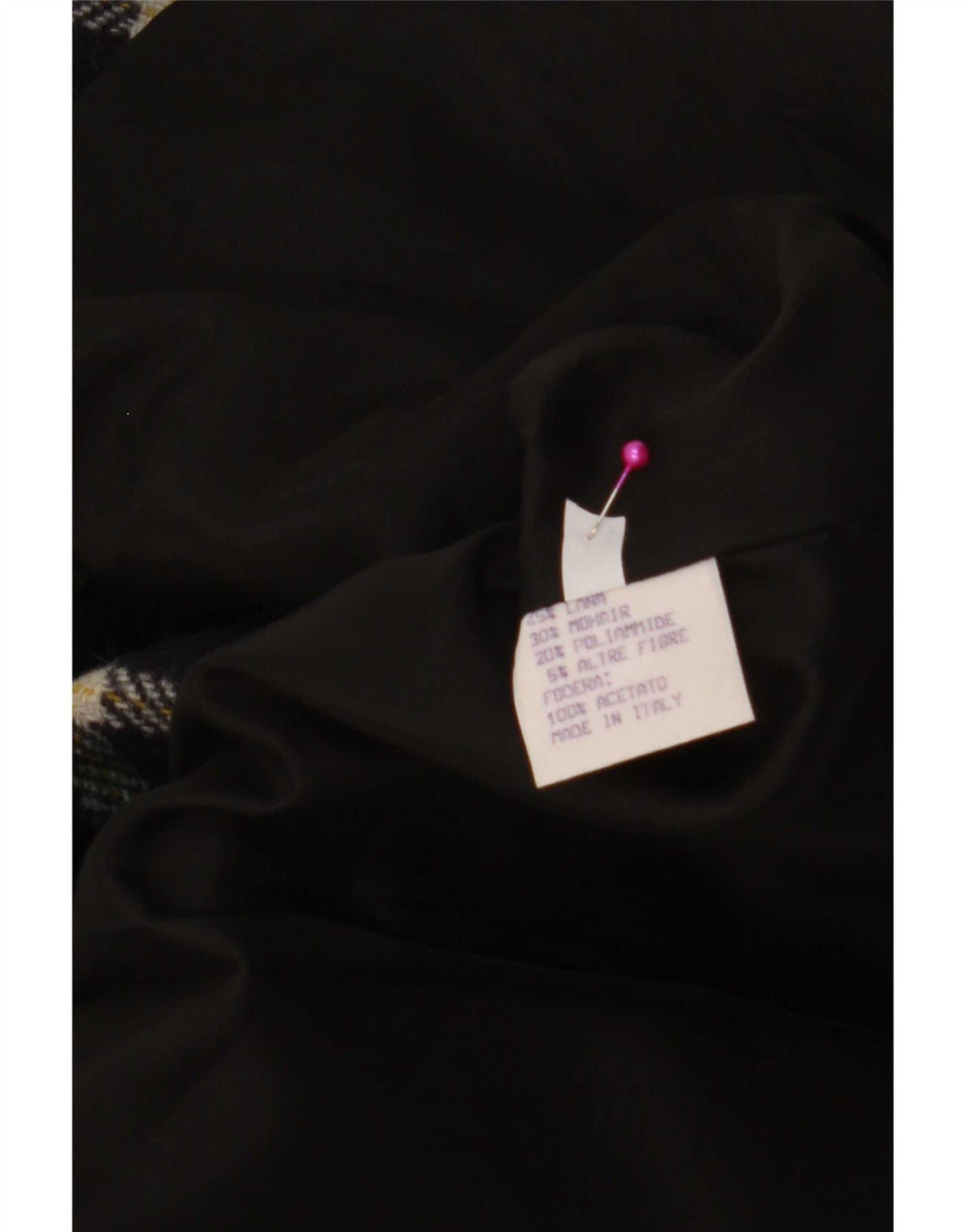 Vintage Damen 2-Knopf-Blazerjacke IT 44 Mittelgrün karierte Wolle