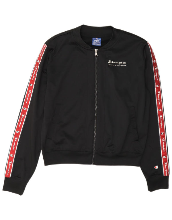 Champion Damen-Trainingsanzugoberteil mit Grafik, UK 14, Mittelschwarz, Farbblock