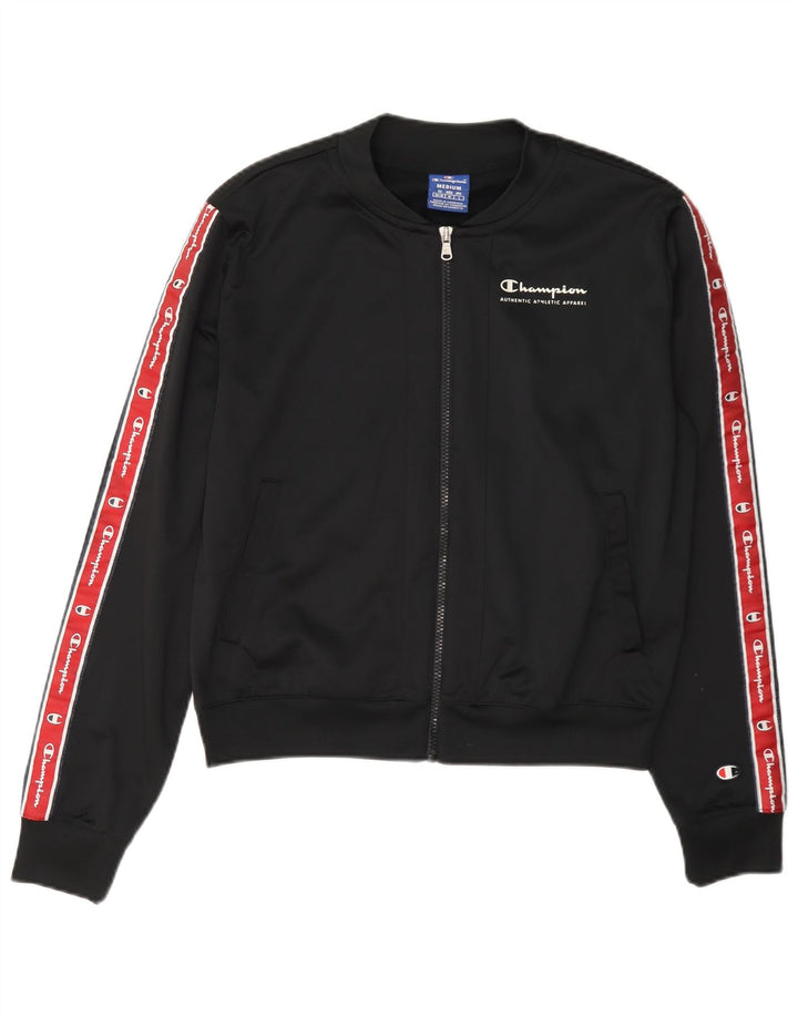 Champion Damen-Trainingsanzugoberteil mit Grafik, UK 14, Mittelschwarz, Farbblock