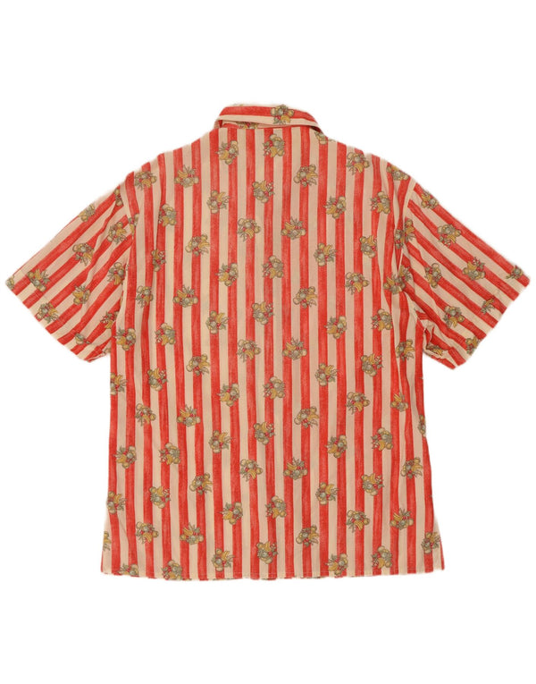 Newpenny Womens Graphic Short Sleeve Shirt UK 14 Große rot gestreifte Baumwolle