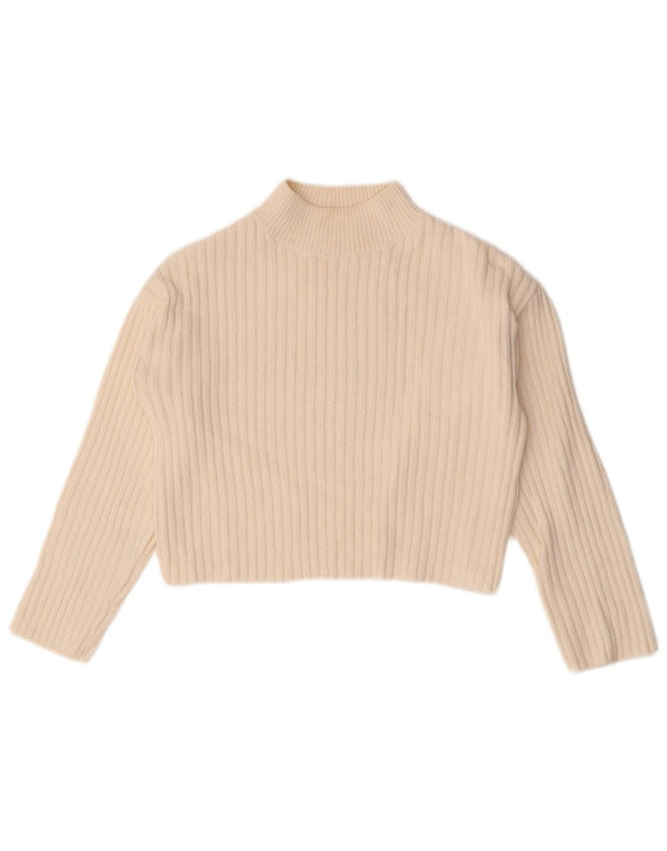 Zara Crop Rollkragenpullover für Mädchen, 11–12 Jahre, gebrochenes Weiß