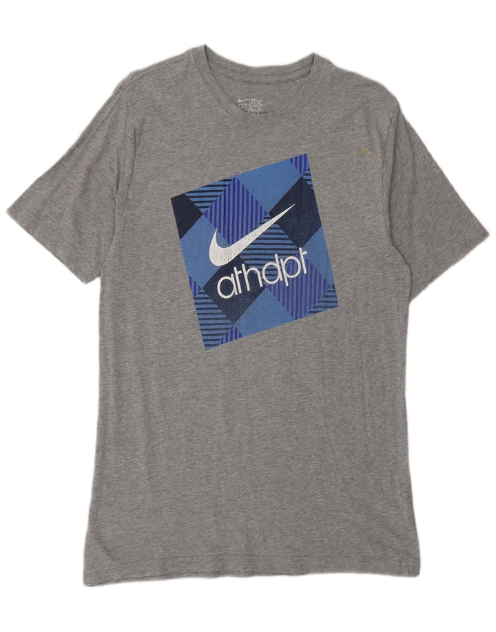 Nike Herren-T-Shirt mit Standard-Passform, mittelgrau gesprenkelte Baumwolle