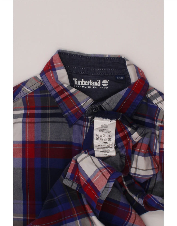 Timberland-Hemd für Jungen, 7–8 Jahre, marineblau, kariert, Baumwolle