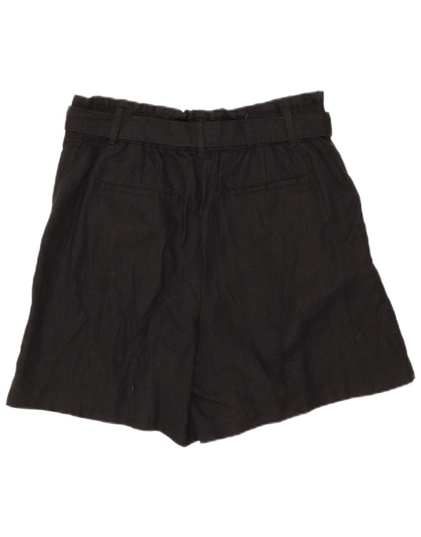 Marks & Spencer Damen Pegged Chino Shorts UK 16 Large W32 Schwarzes Leinen