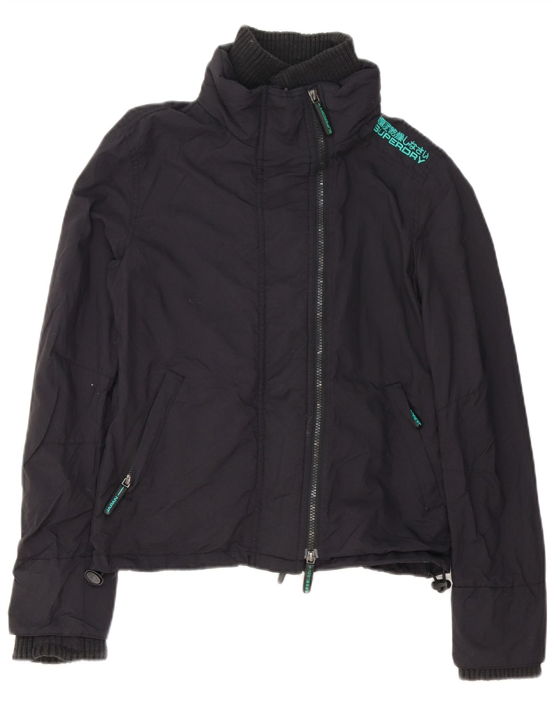 Superdry Damen Graphic Windjacke UK 10 Small Schwarz Polyester