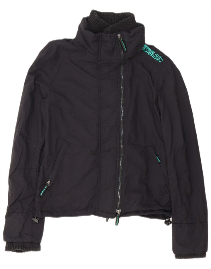 Superdry Damen Graphic Windjacke UK 10 Small Schwarz Polyester