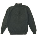 Massimo Dutti Herren-Pullover mit Reißverschluss am Hals, mittelgrüne Baumwolle