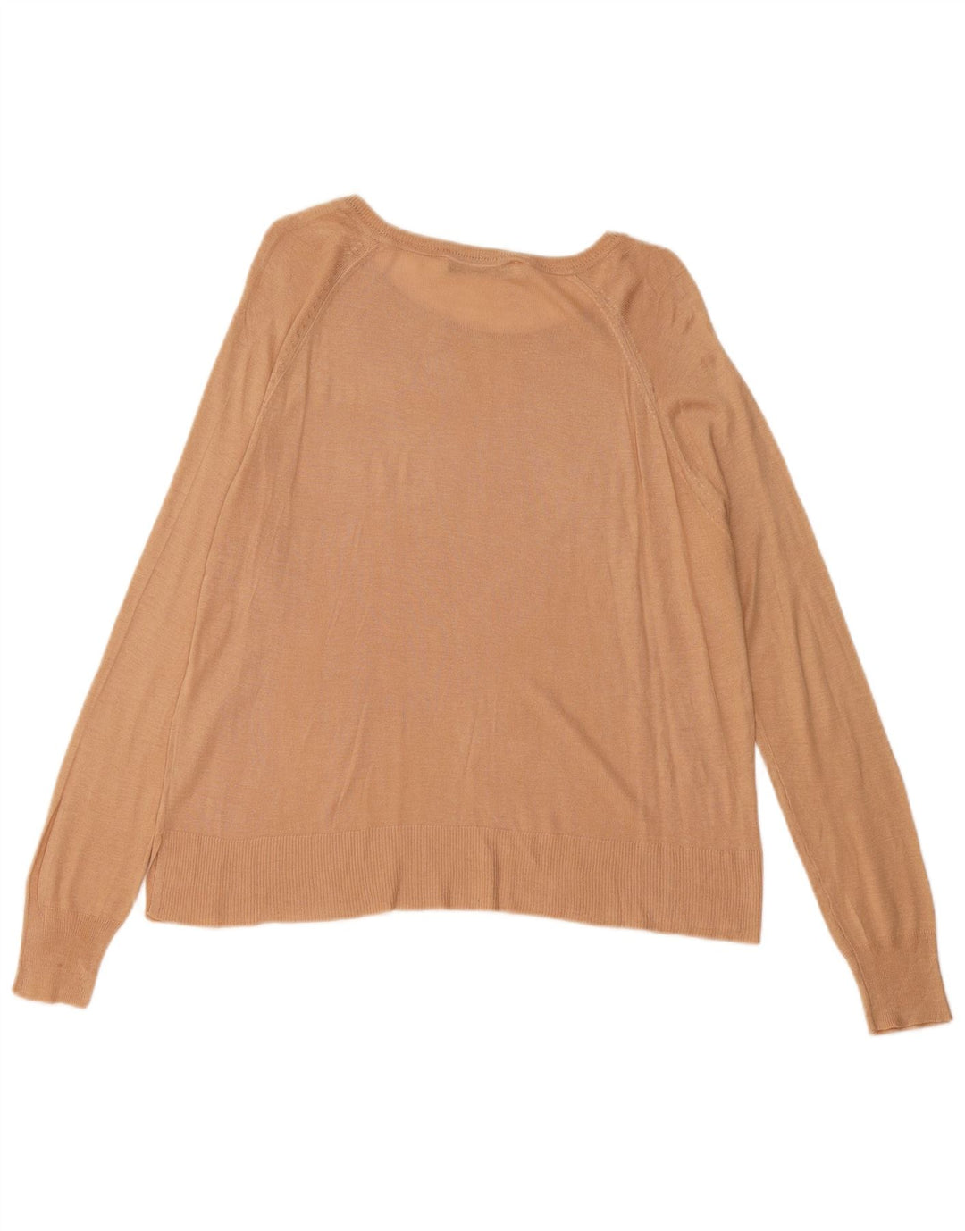 ZARA Damen-Pullover mit U-Boot-Ausschnitt, Gr. 14, Mittelbeige
