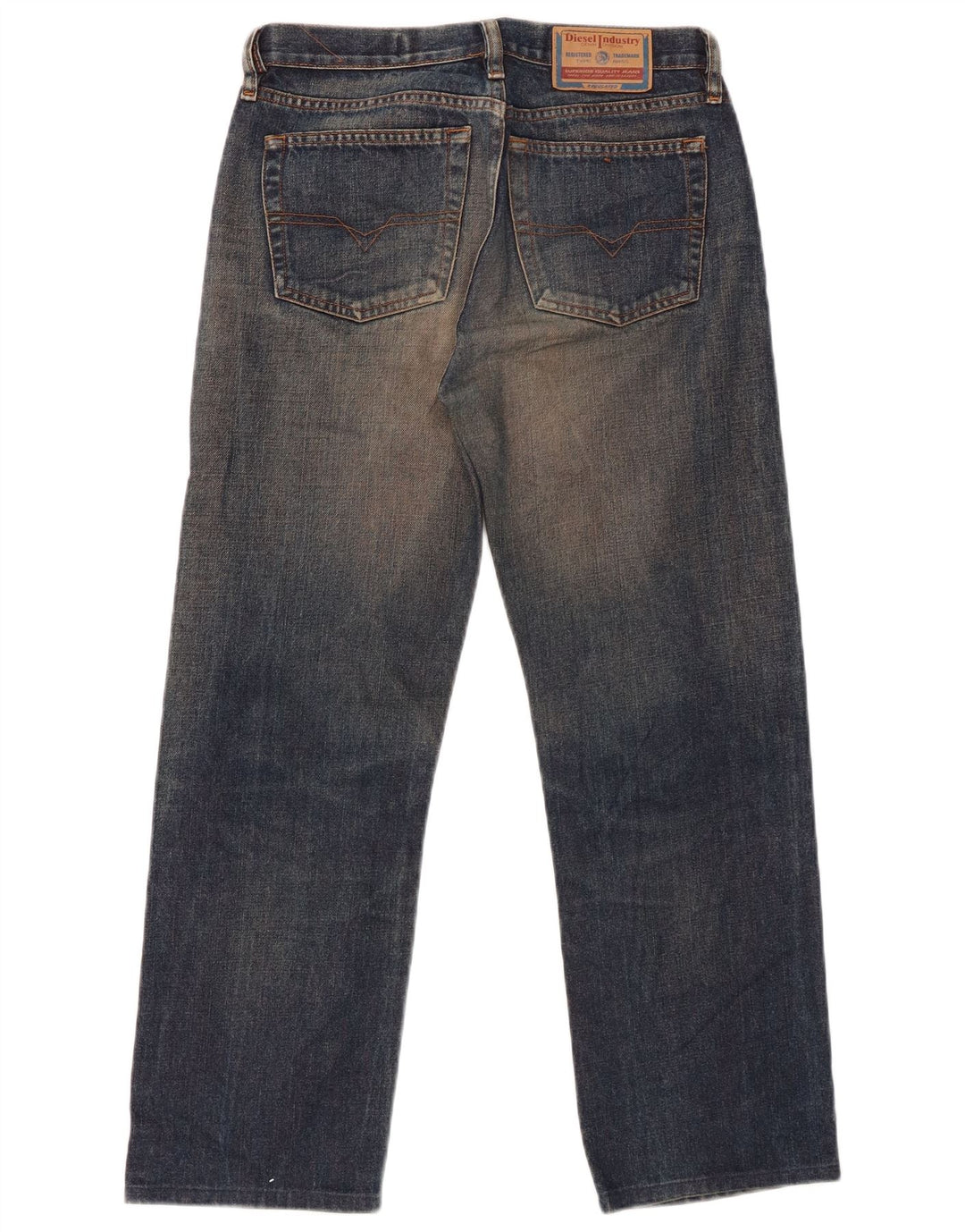 DIESEL Herren-Crop-Jeans W28 L25 Blaue Baumwolle