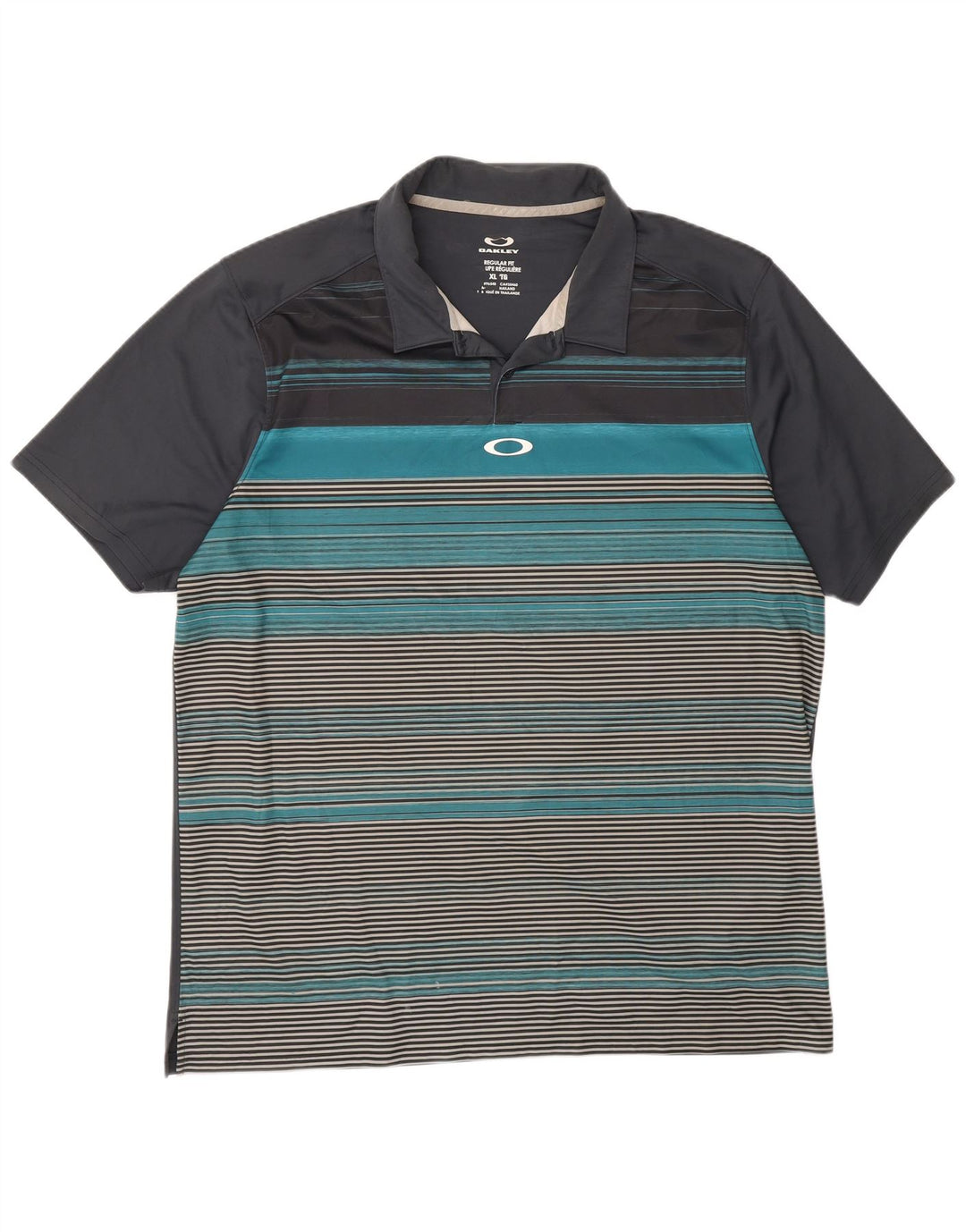 Oakley Herren Regular Fit Poloshirt XL Grau gestreift